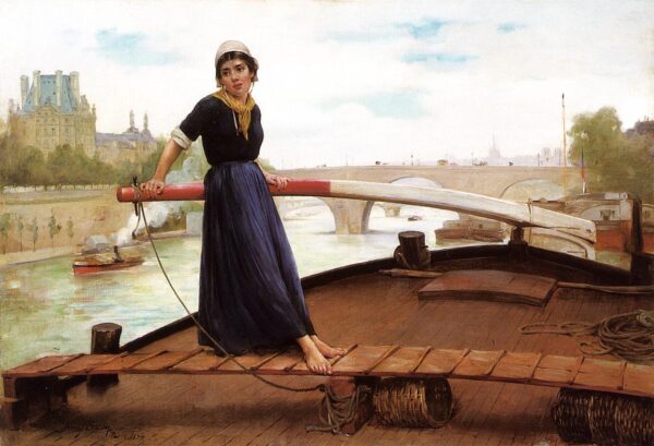 Along the Seine by Henry Bacon, hand-painted oil painting reproduction
