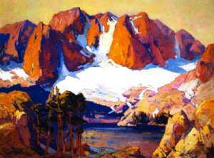 Alpenglow High Sierras by Franz Bischoff, hand-painted oil painting reproduction