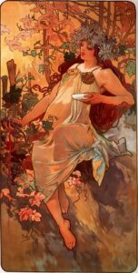 Autmn by Alphonse Mucha, hand-painted oil painting reproduction