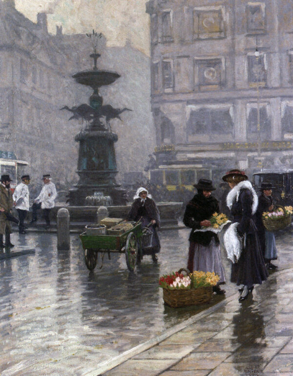 The Storkespringvandet in Amagertorv by Paul Gustave Fischer, hand-painted oil painting reproduction