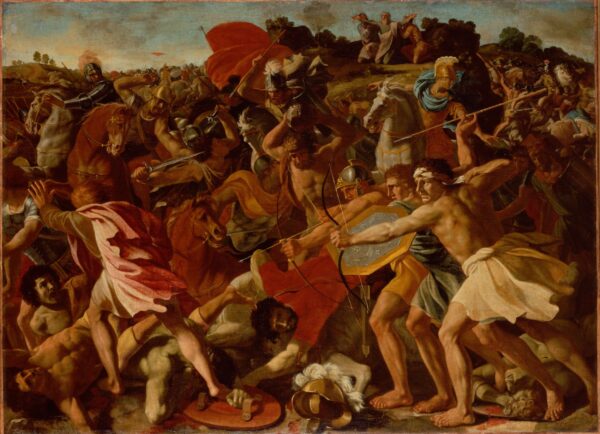 The Victory of Joshua over the Amalekites by Nicolas Poussin, hand-painted oil painting reproduction