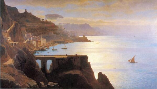 Amalfi Coast by William Stanley Haseltine, hand-painted oil painting reproduction