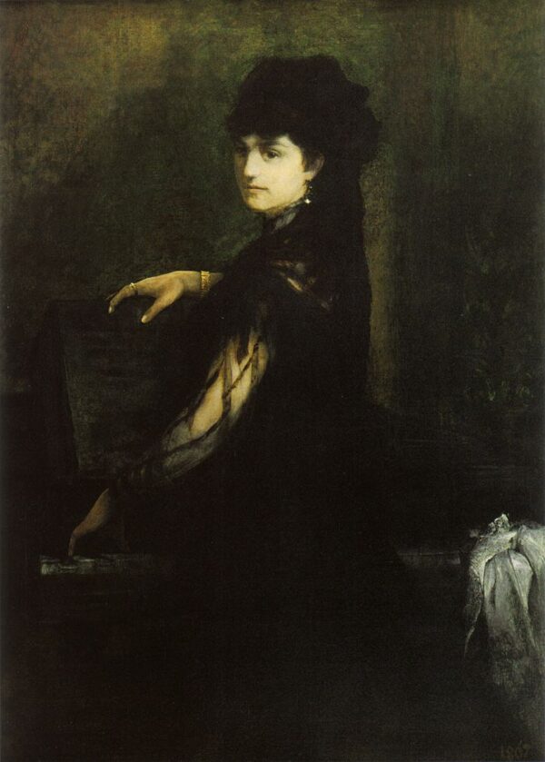 Amalie Makart at the Piano by Hans Makart, hand-painted oil painting reproduction