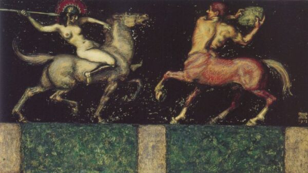Amazon and Centaur by Franz von Stuck, hand-painted oil painting reproduction