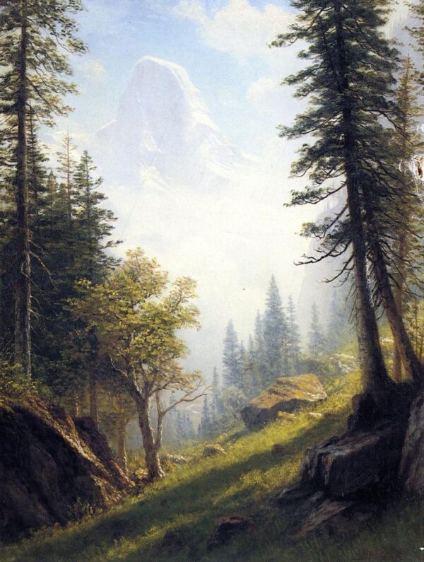 Among the Bernese Alps by Albert Bierstadt, hand-painted oil painting reproduction