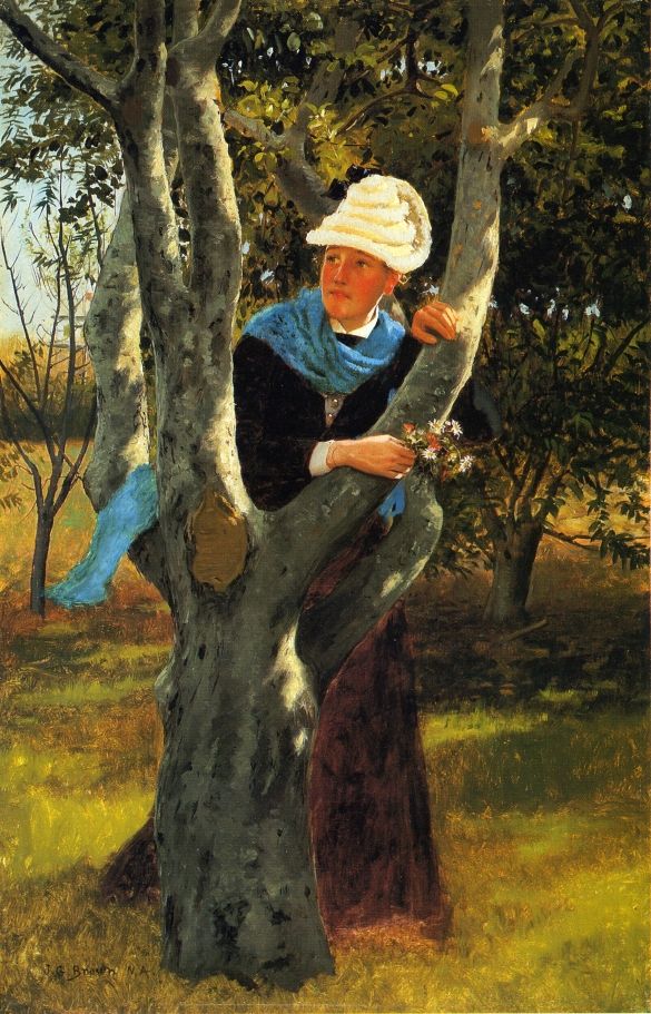 Among the Trees by John G Brown, hand-painted oil reproduction
