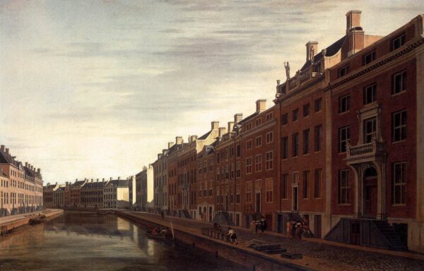 The Bend in the Herengracht in Amsterdam by Gerrit Berckheyde, hand-painted oil painting reproduction
