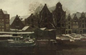 Amsterdam in Winter by George Hendrik Breitner, hand-painted oil painting reproduction