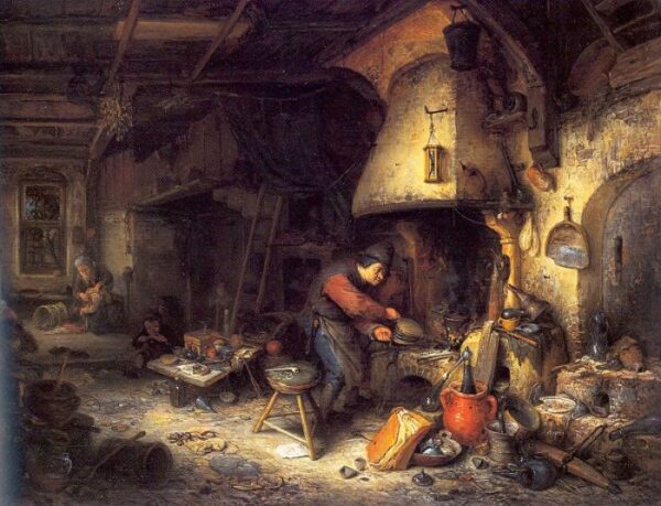 An Alchemist by Adriaen van Ostade, hand-painted oil painting reproduction