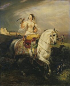 An Algerian Lady Hawking by Horace Vernet, hand-painted oil painting reproduction