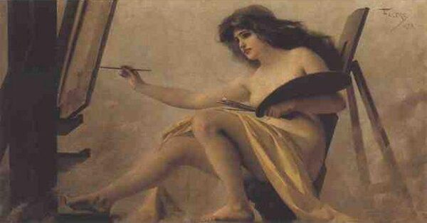 An Allegory of Painting by Luis Ricardo Falero, hand-painted oil painting reproduction