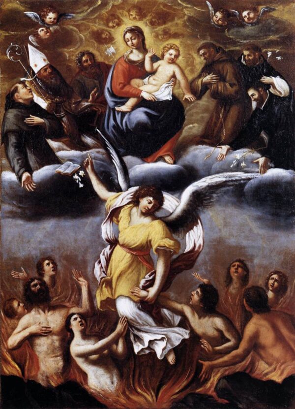 An Angel Frees the Souls of Purgatory by Lodovico Carracci, hand-painted oil painting reproduction