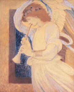 An Angel Playing a Flageolet by Edward Burne-Jones, hand-painted oil painting reproduction