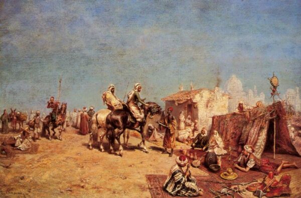 An Arab Encampment by Alberto Pasini, hand-painted oil painting reproduction
