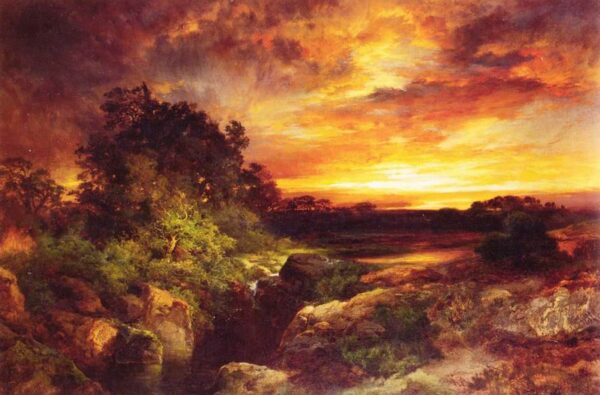 An Arizona Sunset Near the Grand Canyon by Thomas Moran, hand-painted oil painting reproduction