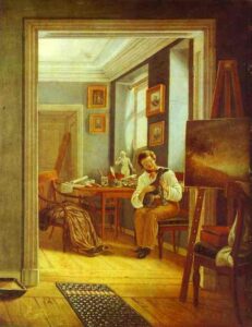 An Artist’s Room by Kapiton Zelentsov, hand-painted oil painting reproduction