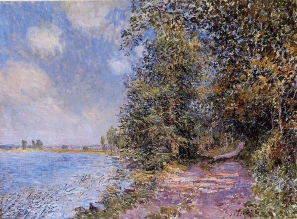 An August Afternoon near Veneux by Alfred Sisley, hand-painted oil painting reproduction