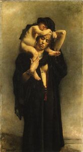 An Egyptian Peasant Woman and Her Child by Léon Bonnat, hand-painted oil painting reproduction