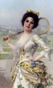 An Elegant Player by Vittorio Corcos, hand-painted oil painting reproduction