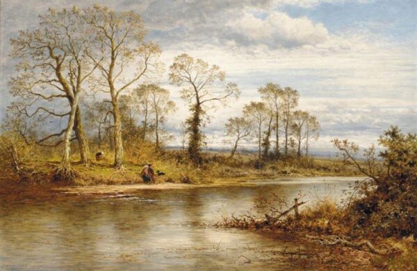 An English River in Autumn by Benjamin Williams Leader, hand-painted oil painting reproduction