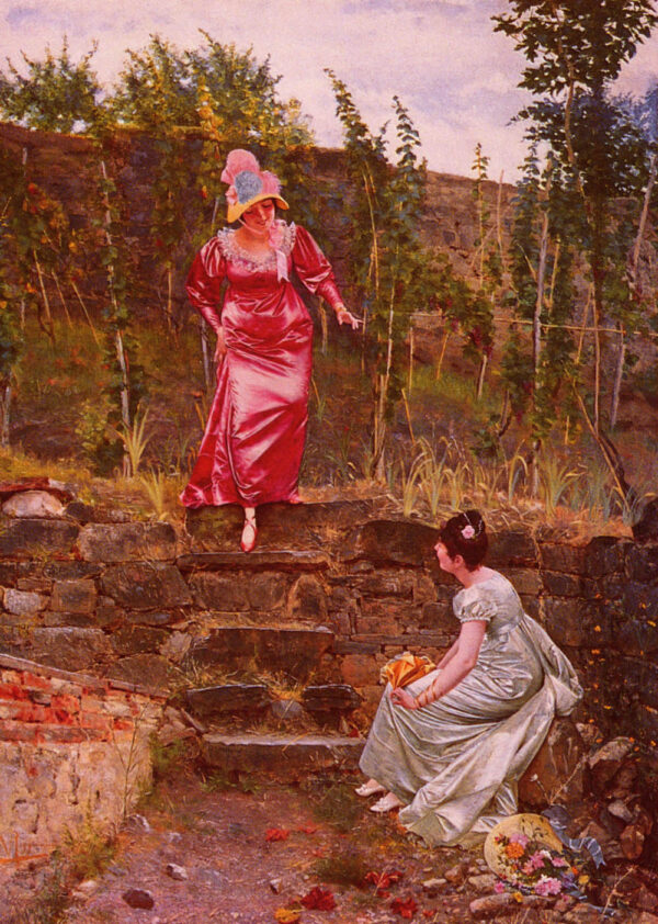An Idyllic Afternoon by Vittorio Reggianini, hand-painted oil painting reproduction