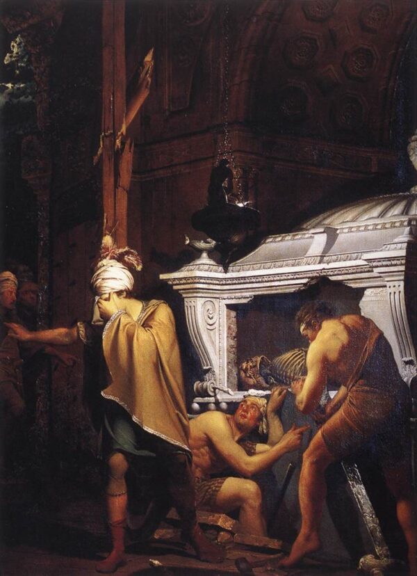 Miravan Breaking Open the Tomb of his Ancestors by Joseph Wright, hand-painted oil painting reproduction