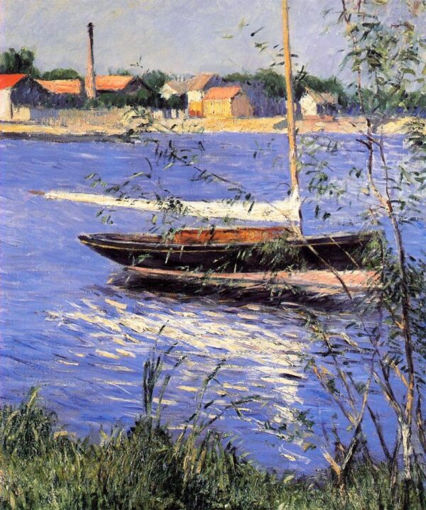 Anchored Boat on the Seine at Argenteuil by Gustave Caillebotte, hand-painted oil painting reproduction