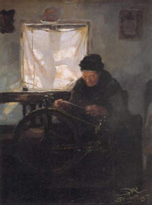 Anciana en la rueca by Peder Severin Krøyer, hand-painted oil painting reproduction