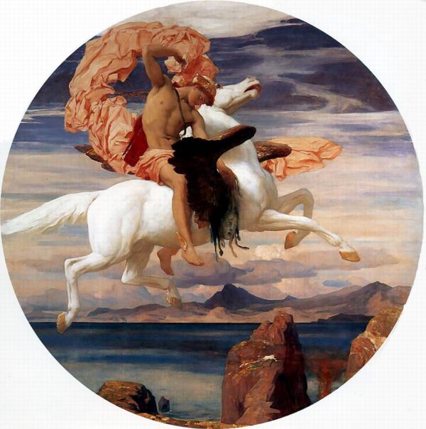 Perseus on Pegasus Hastening to the Rescue of Andromeda by Lord Frederick Leighton, hand-painted oil painting reproduction