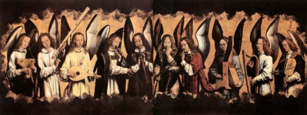 Angel Musicians by Hans Memling, hand-painted oil painting reproduction