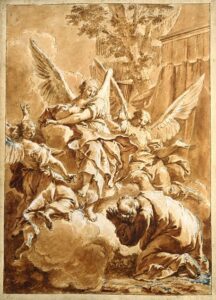 Abraham and the Three Angels by Francesco Fontebasso, hand-painted oil painting reproduction