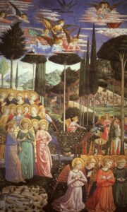 Angels Worshipping by Benozzo Gozzoli, hand-painted oil painting reproduction