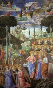 Angels Worshipping II by Benozzo Gozzoli, hand-painted oil painting reproduction