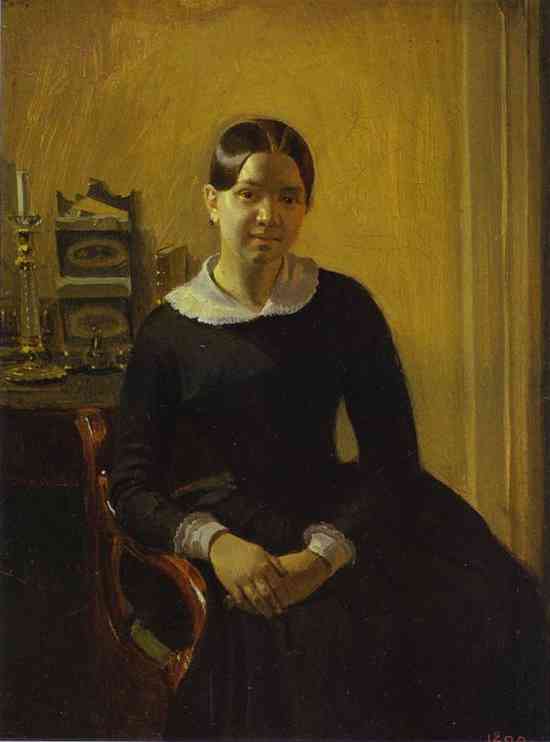 Portrait of Anna Zhdanovich by Pavel Fedotov, hand-painted oil reproduction