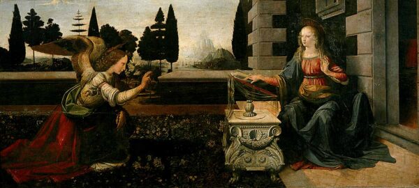 Annunciation by Leonardo da Vinci, hand-painted oil painting reproduction