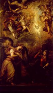 Annunciation Angel by Titian, hand-painted oil painting reproduction