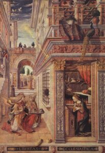 Annunciation With Saint Emidius by Carlo Crivelli, hand-painted oil painting reproduction
