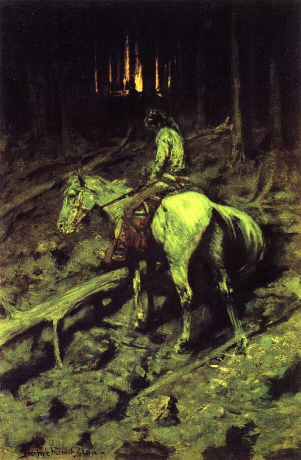 Apache Fire Signal by Frederic Remington, hand-painted oil painting reproduction