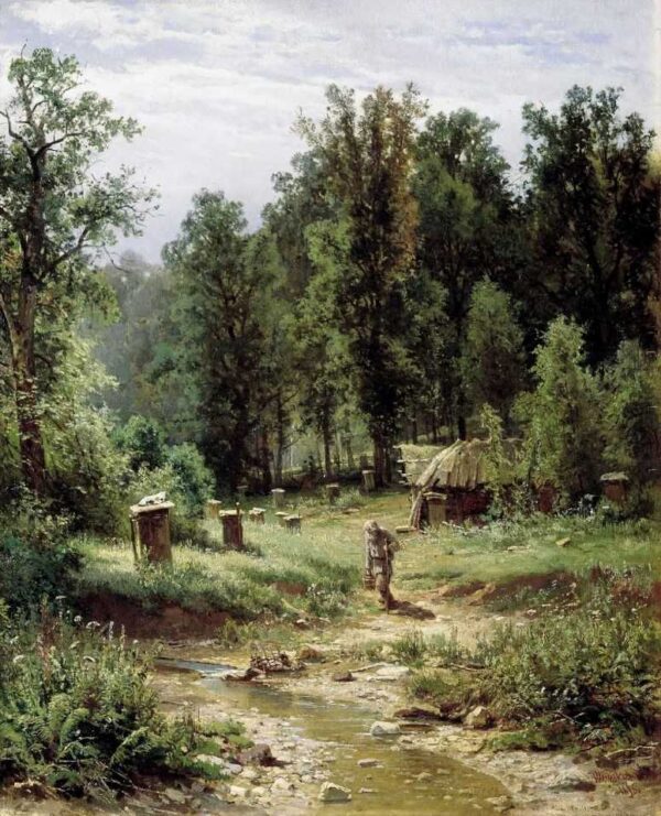Apiary in a Forest by Ivan Shishkin, hand-painted oil painting reproduction