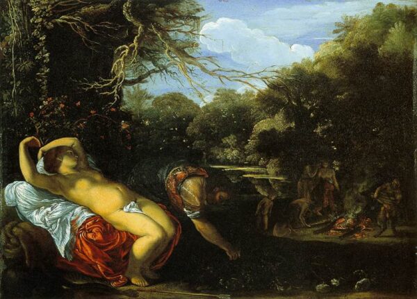 Apollo and Coronis by Adam Elsheimer, hand-painted oil painting reproduction