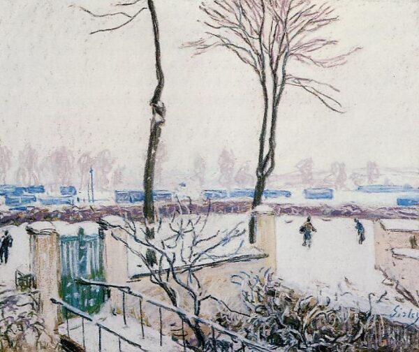 Approach to the Railway Station by Alfred Sisley, hand-painted oil painting reproduction
