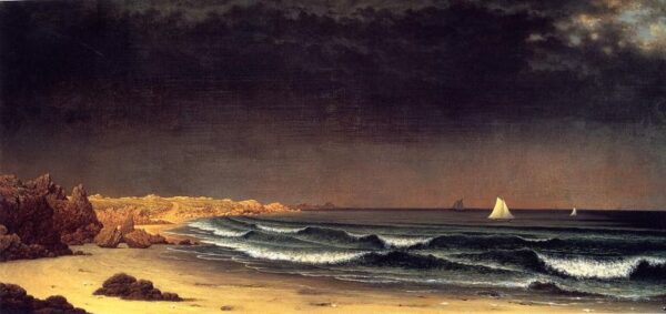 Approaching Storm – Beach Near Newport by Martin Johnson Heade, hand-painted oil painting reproduction