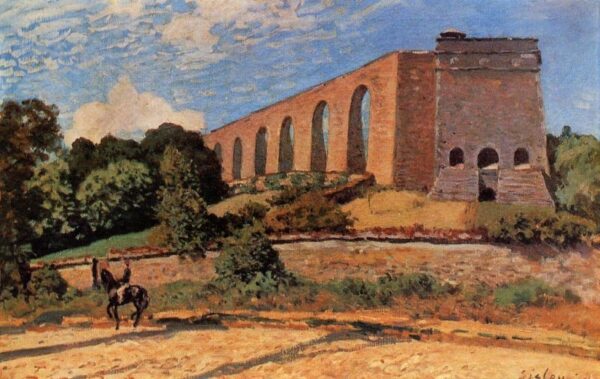 Aqueduct at Marly by Alfred Sisley, hand-painted oil painting reproduction