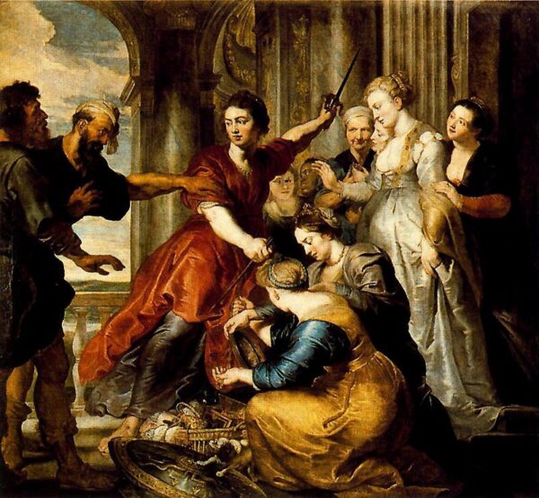 Aquilles discovered by Ulises by Peter Paul Rubens, hand-painted oil reproduction