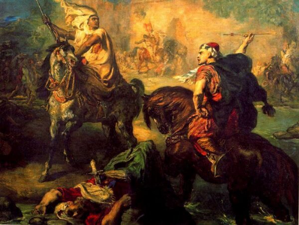 Arab Chiefs Challenging Each Other to Single Combat by Théodore Chassériau, hand-painted oil painting reproduction