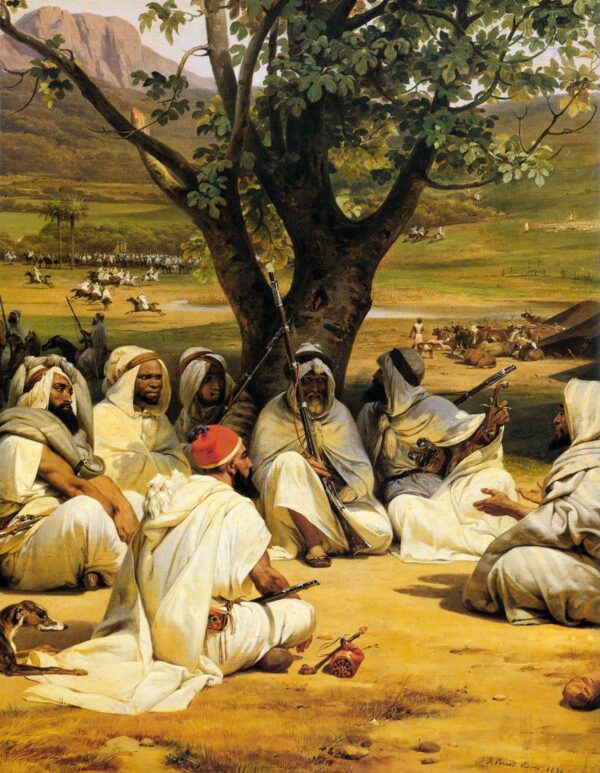 Arab Chieftains in Council (The Negotiator) by Horace Vernet, hand-painted oil painting reproduction