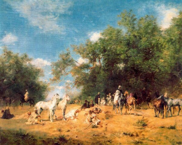 Arab Horsemen Resting by Fromentin, hand-painted oil painting reproduction