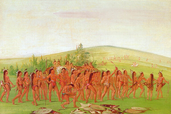 Archery of the Mandan by George Catlin, hand-painted oil painting reproduction