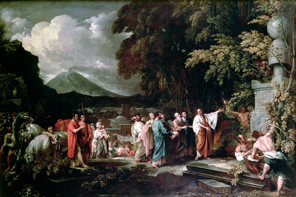 Cicero and the Magistrates Discovering the Tomb of Archimedes by Benjamin West, hand-painted oil reproduction