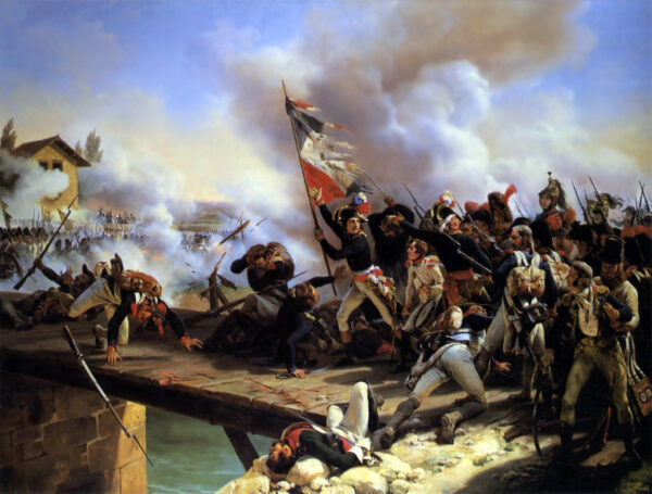 Napoleon Bonaparte Leading His Troops Over the Bridge of Arcole by Horace Vernet, hand-painted oil painting reproduction